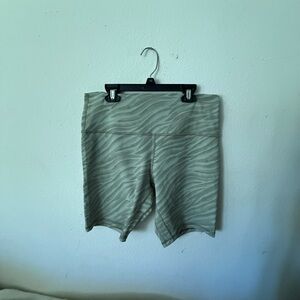 Lululemon Align Green Zebra Print Bike Shorts